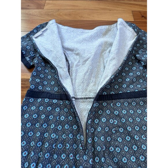 Eshakti Dress Custom Blue Floral Fit Flare Boat Neck Cotton Sundress Bohemian - Picture 6 of 10